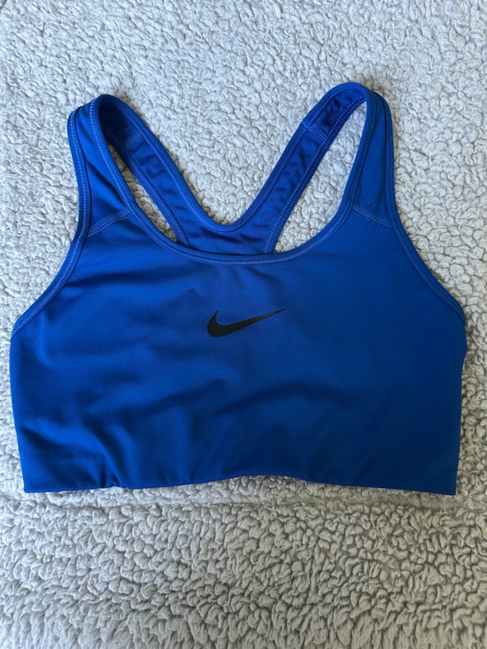 Nike Royal Blue Racerback Sports Bra with Black Swoosh